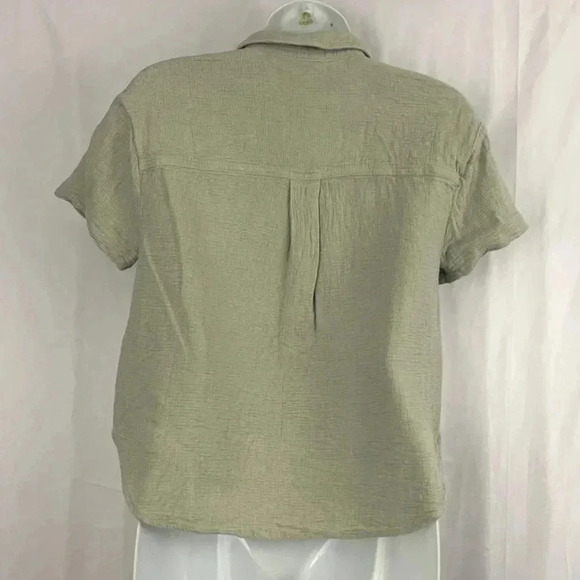 Madewell Soft Green Blouse Top XS Linen Blend Women's - Picture 2 of 9